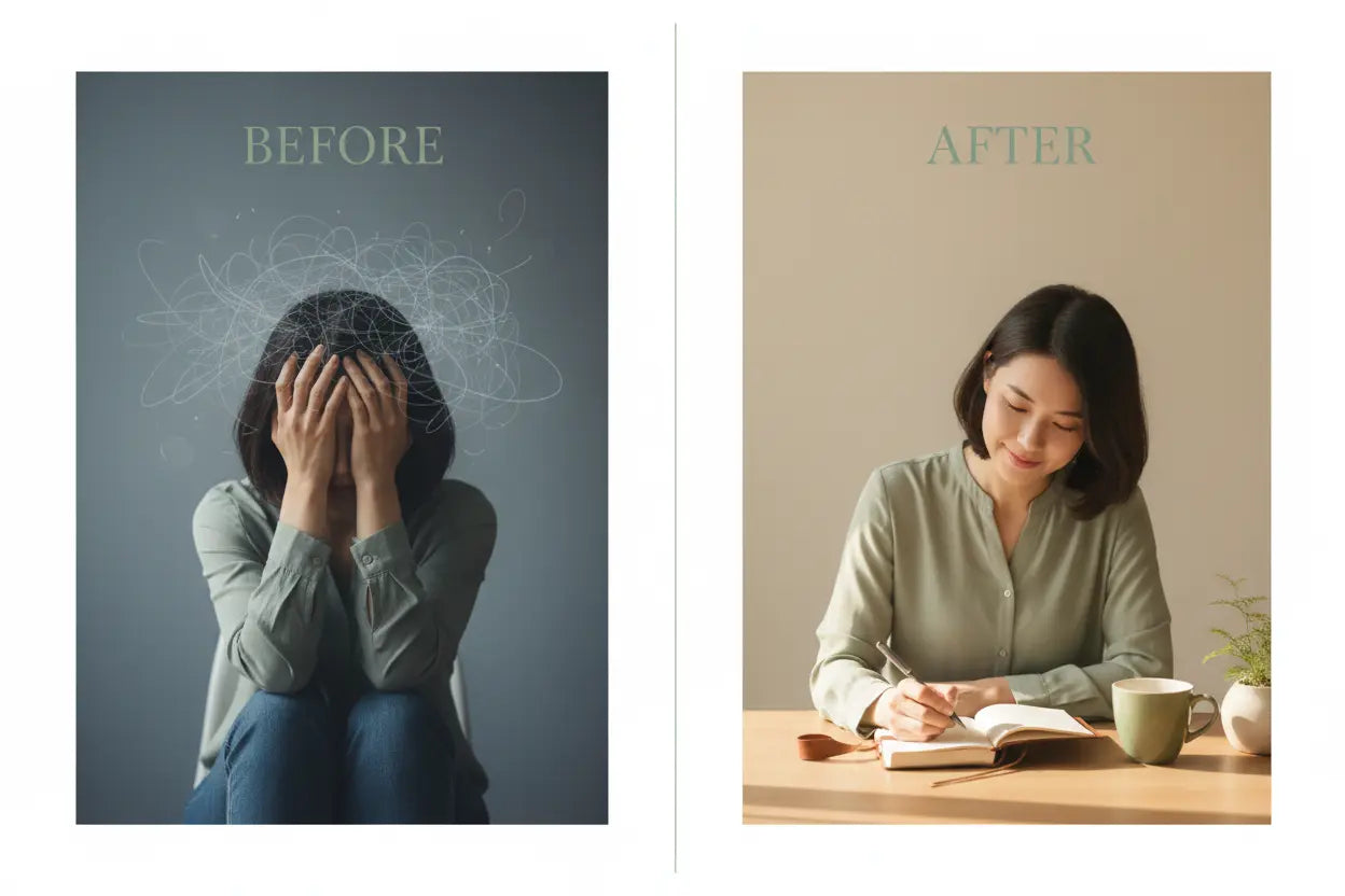 Emotional Check-In Journal Before/After graphic